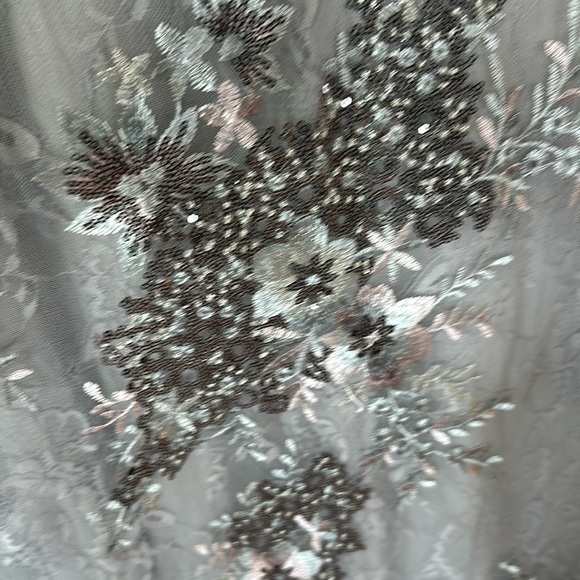 Mac Duggal EMBELLISHED V NECK ILLUSION LONG SLEEVE GOWN size 16 $698 - Picture 9 of 16